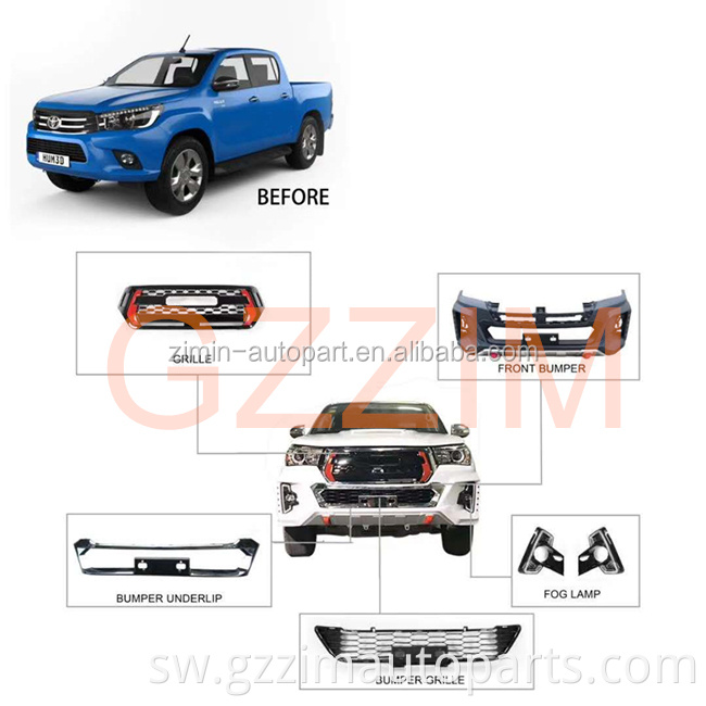 high quality front facelift upgrade kit used for REVO hilux 2016 to rocco hilux 2018